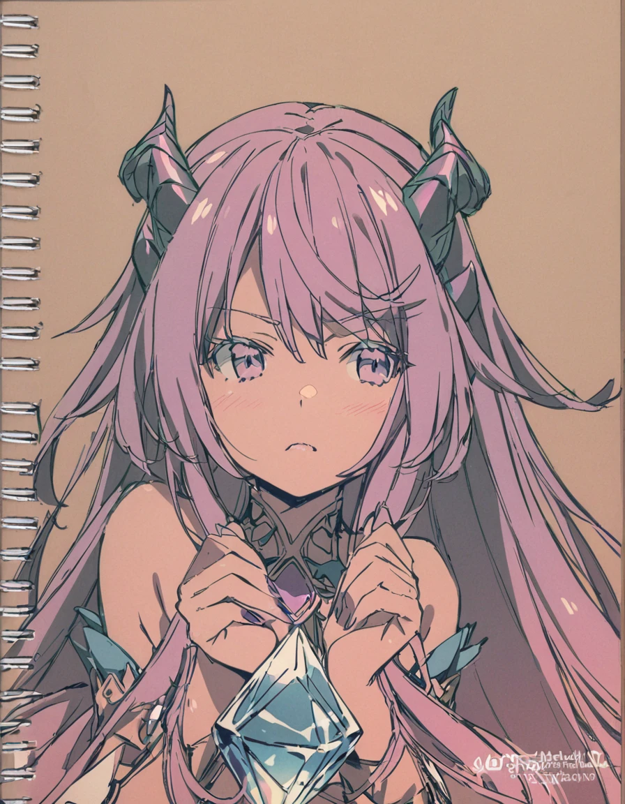 A dragon girl with a crystal horn　