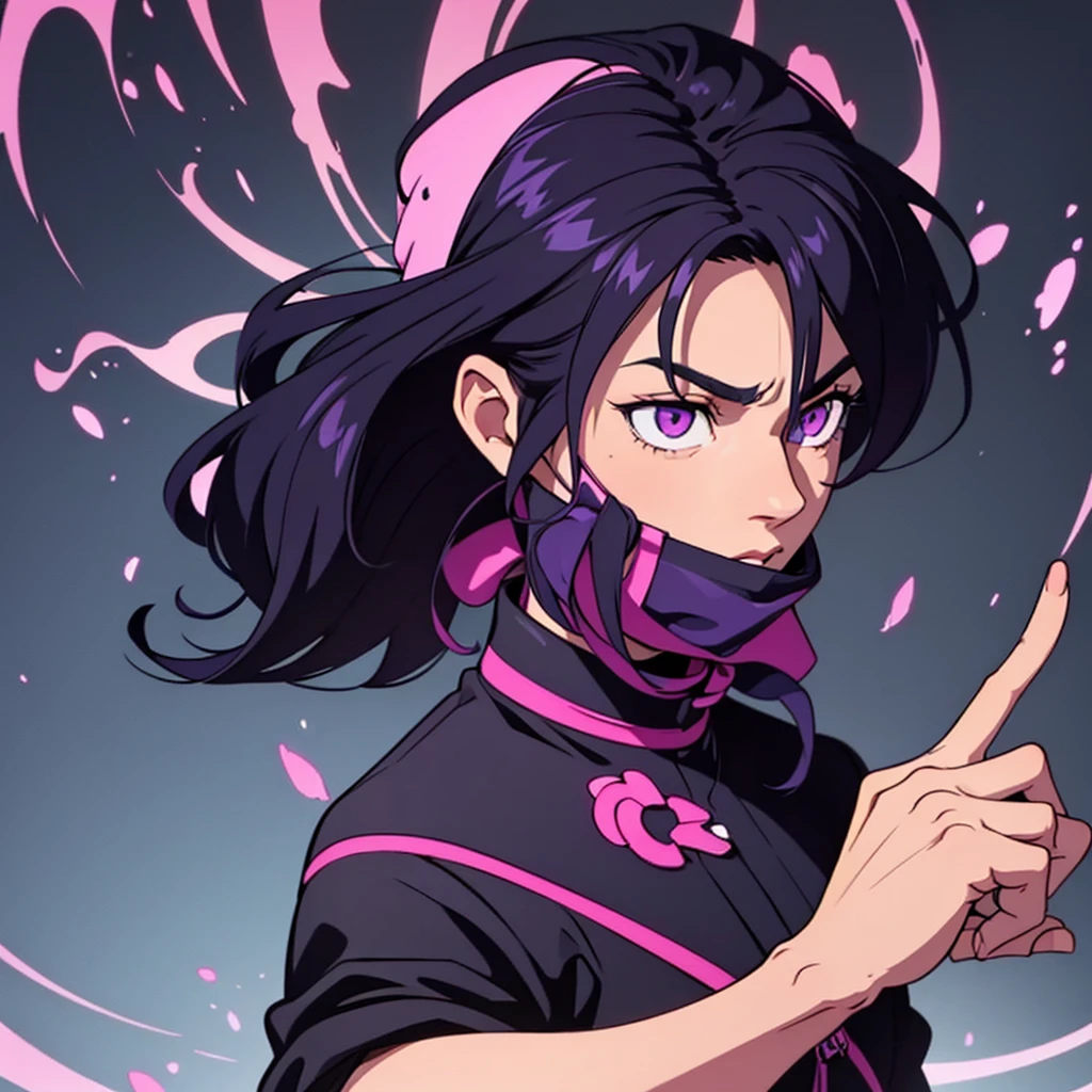 short black hair, highres, high resolution, masterpiece, wide purple eyes, talking, stoic, confident, masterpiece, best quality, highres, 1 man, Geto Suguru jujutsu kaisen, straight hair, slicked back hair, pushed back hair, black hair, short hair, 2 strands in front of face, 2 strands in front teenager, colorful hair, light background, full body, teenager, colorful parts, symbols, dark , bold, realistic mixing dark lines and loose lines, bold lines, on paper, human man, full body, intimidating pose, stylish outfit, dark theme, beautiful, pretty, modest, standing, male, sharp chin, high cheekbones, white background, highres, high resolution, masterpiece