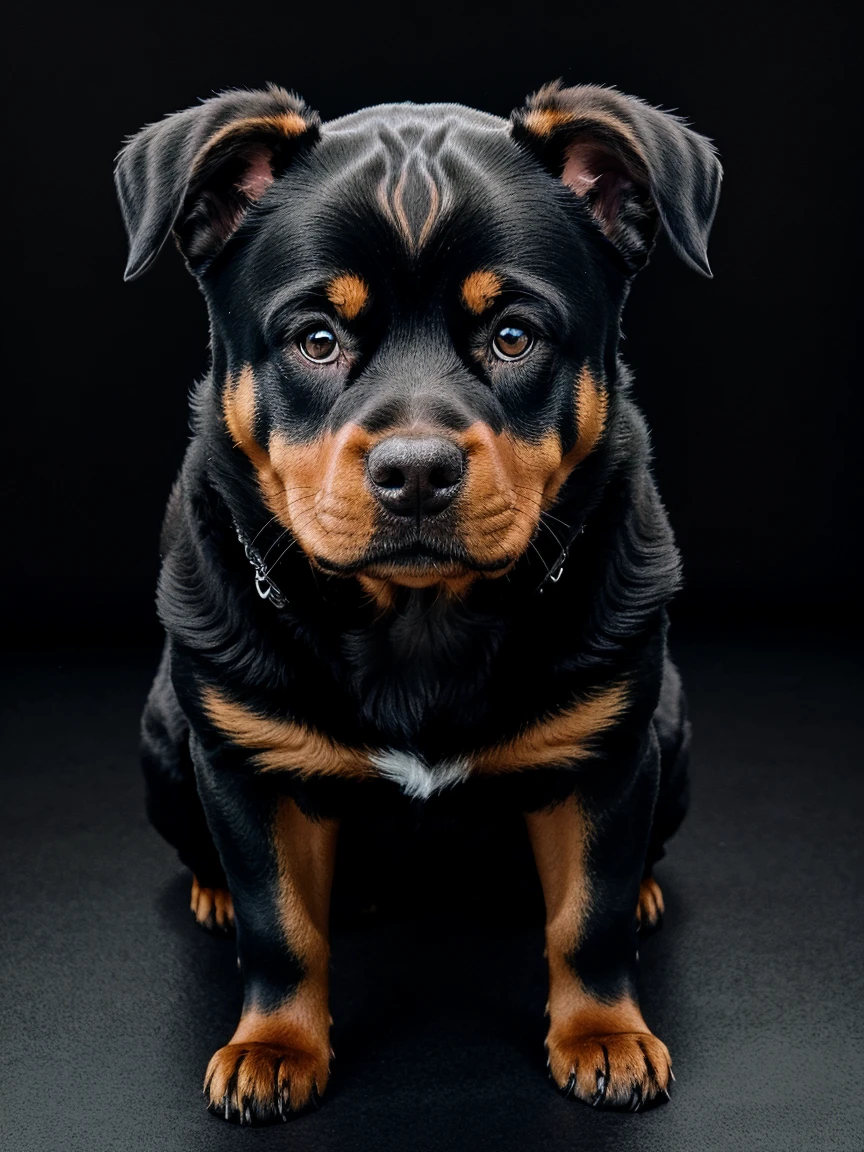 A cute dog Rottweiler, as a coloring page, a crisp bold black outline, and background should be white for coloring pages, illustration