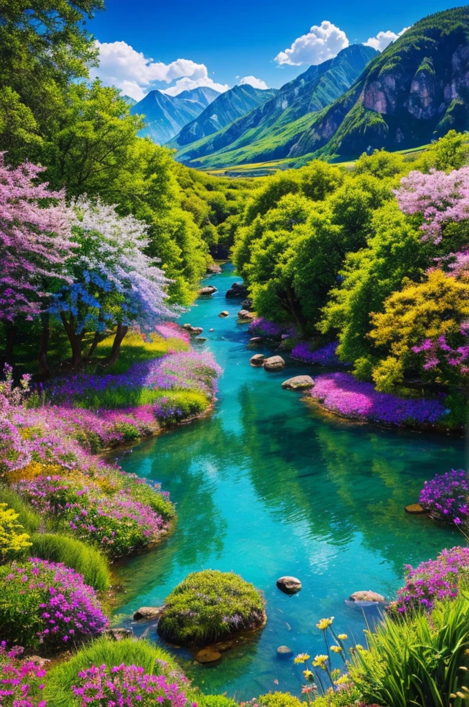masterpiece, best quality, ultra-detailed, vivid colours, landscape trippy