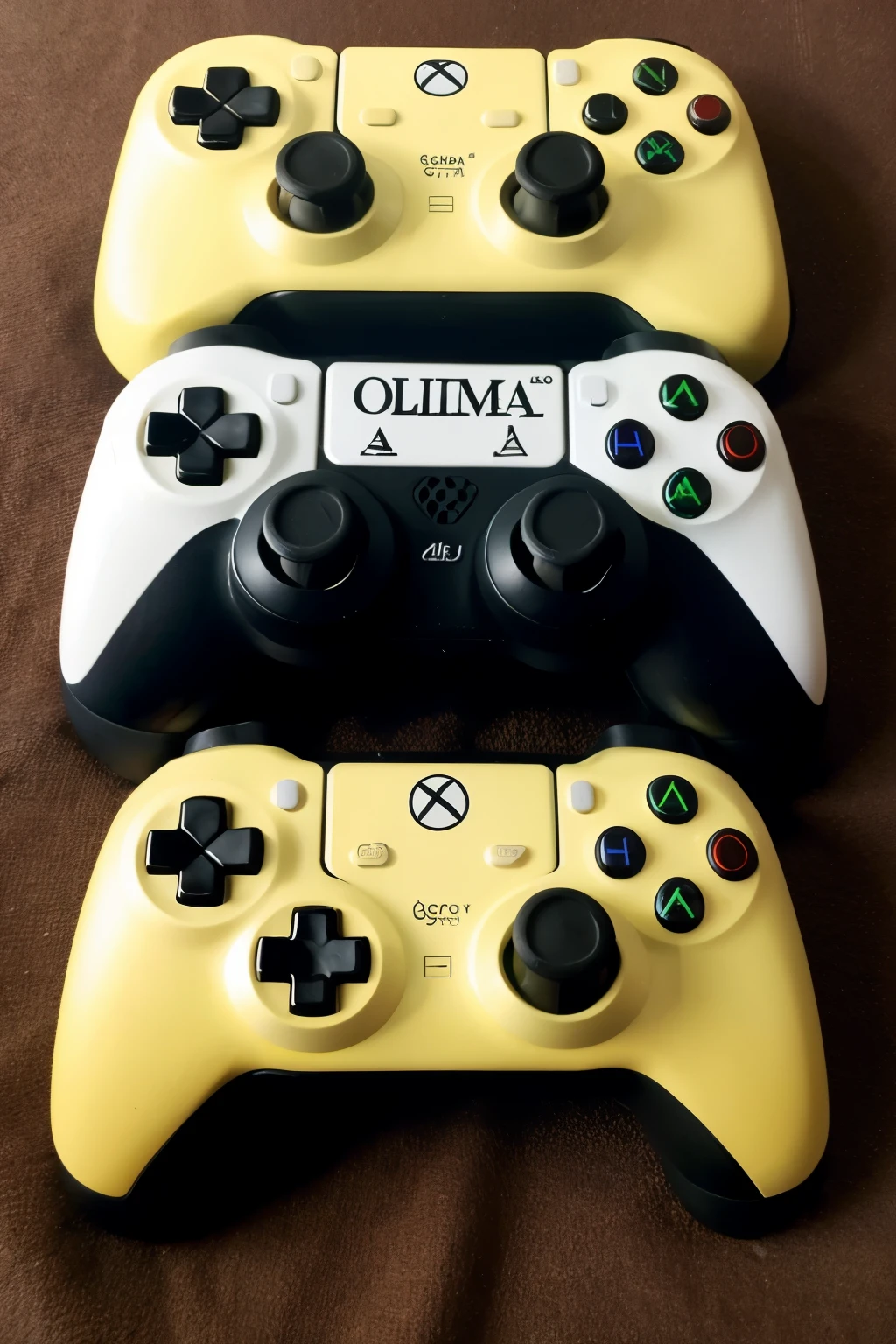((mejor calidad)), ((obra maestra)), (detallado), video game controller that has the letter l and the letter j in its design