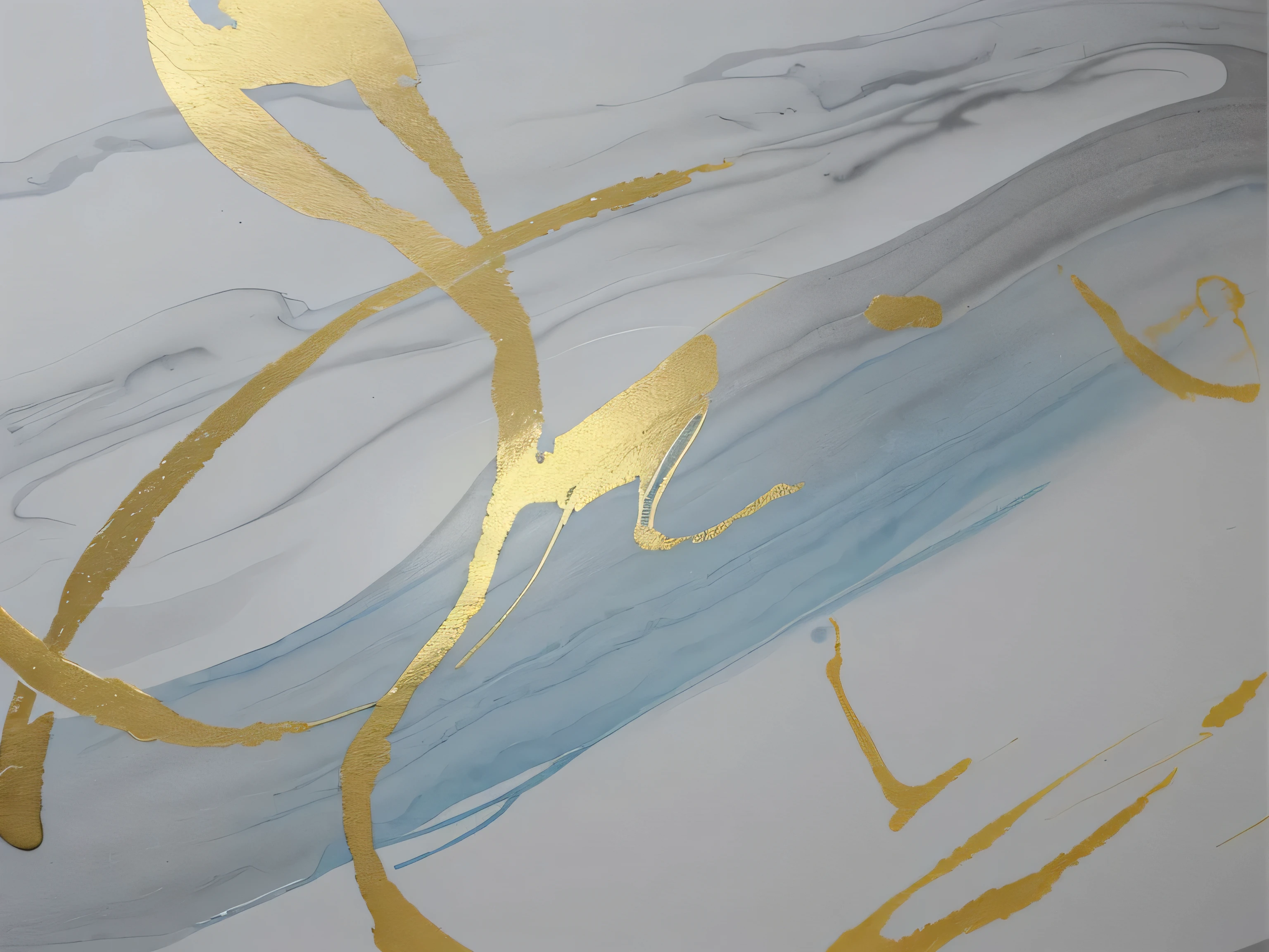 curve watercolor, Engraved Marble Textured Silk Cloth, Minimalism,painting, Modern Art Style, Light gray blue and gold, Marble and light gold, Super fine detail painting