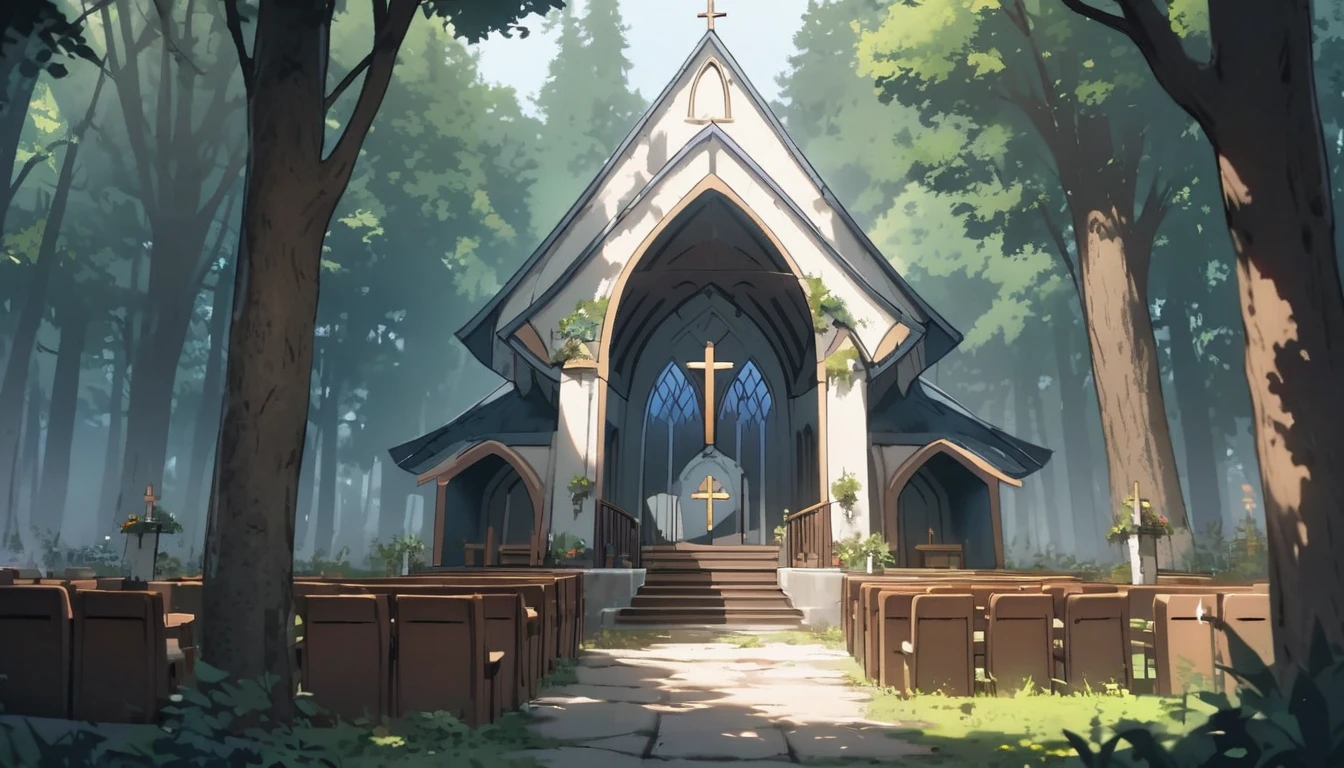 basic church in the forest