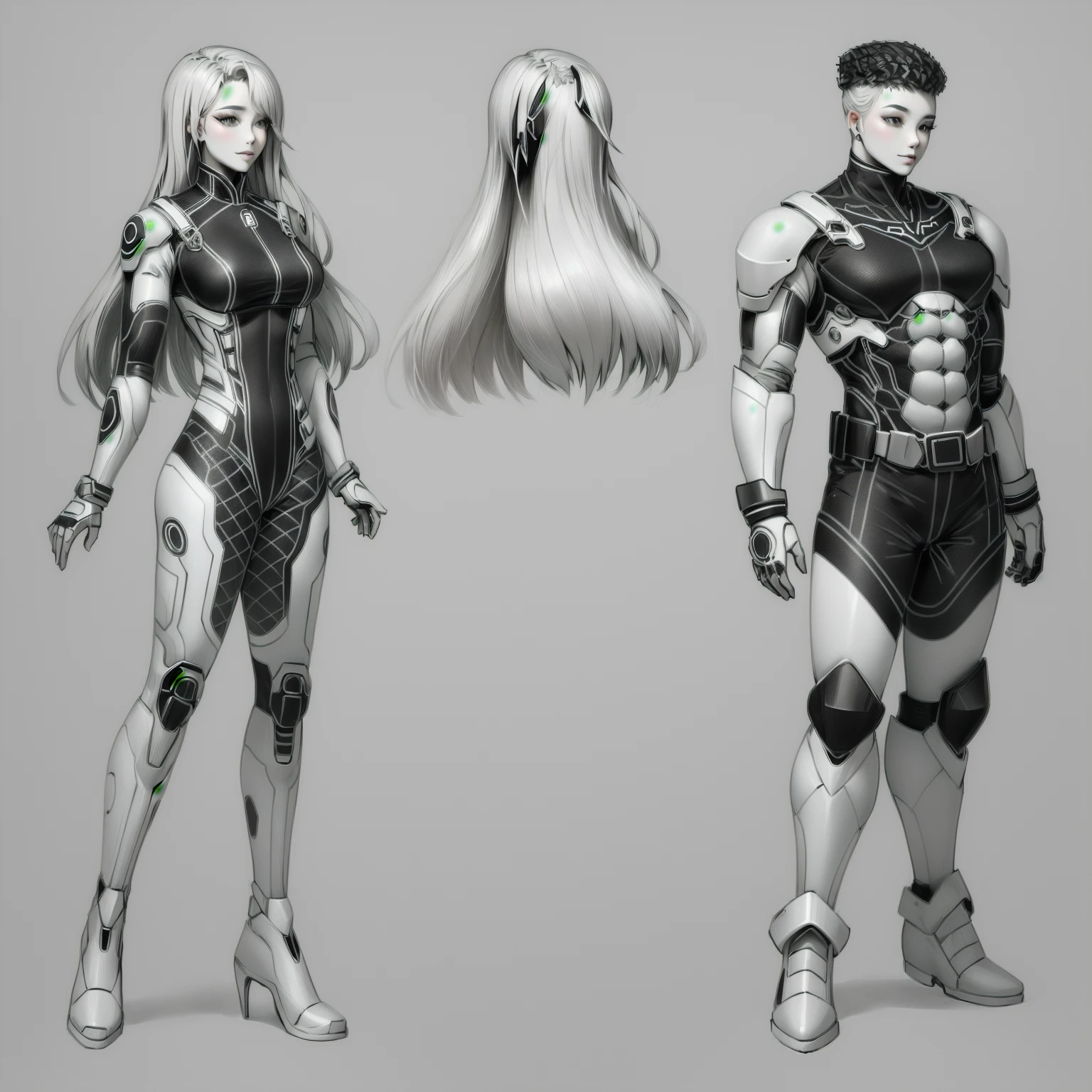 Enhance render style, grey color scheme, monochrome
