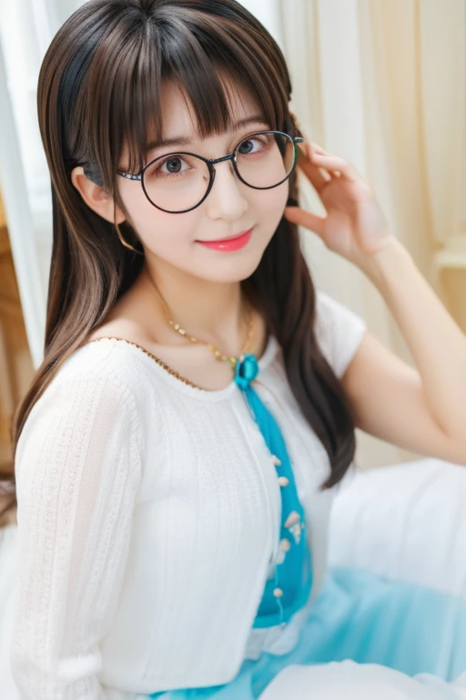 highest quality、masterpiece、High sensitivity、High resolution、detailed、Glasses、Shyly、Akazu-kin、