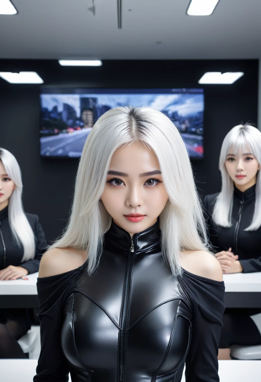 nonsense ,Masterpiece, Head office, 4k, hdr, คุณภาพดีatสุด, 1girl at center screen with beautifulface, white_hair. (black costume:1.2),It's dark., smooth, chest, eyebrow_lookเห็นได้_pass_hair, hair_decorations, light_particle, long_hair, look_at_viewer, moderate_chest, Dune surface, alone, space, star_(sky), starry_sky, Twintail, a lot_long_hair, yellow_eyes, transparent, see-pass,(background_Gee Dee_Prime Minister_Dun:1.0), (ใบหน้าatไร้เดียงสา:1.1), beautiful eyes, volumetric lighting, เงาatแท้จริง.