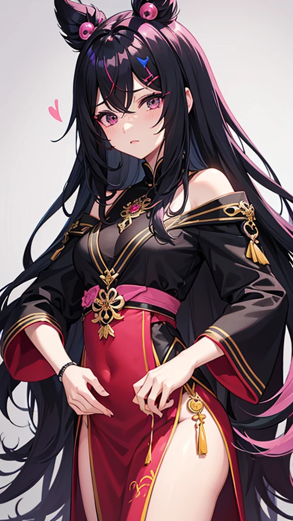 Gaya rambut mulet berwarna hitam,mempunyai bulu mata yang lentik dan mata berwarna pink glossy,seksi dan tinggi badan 169