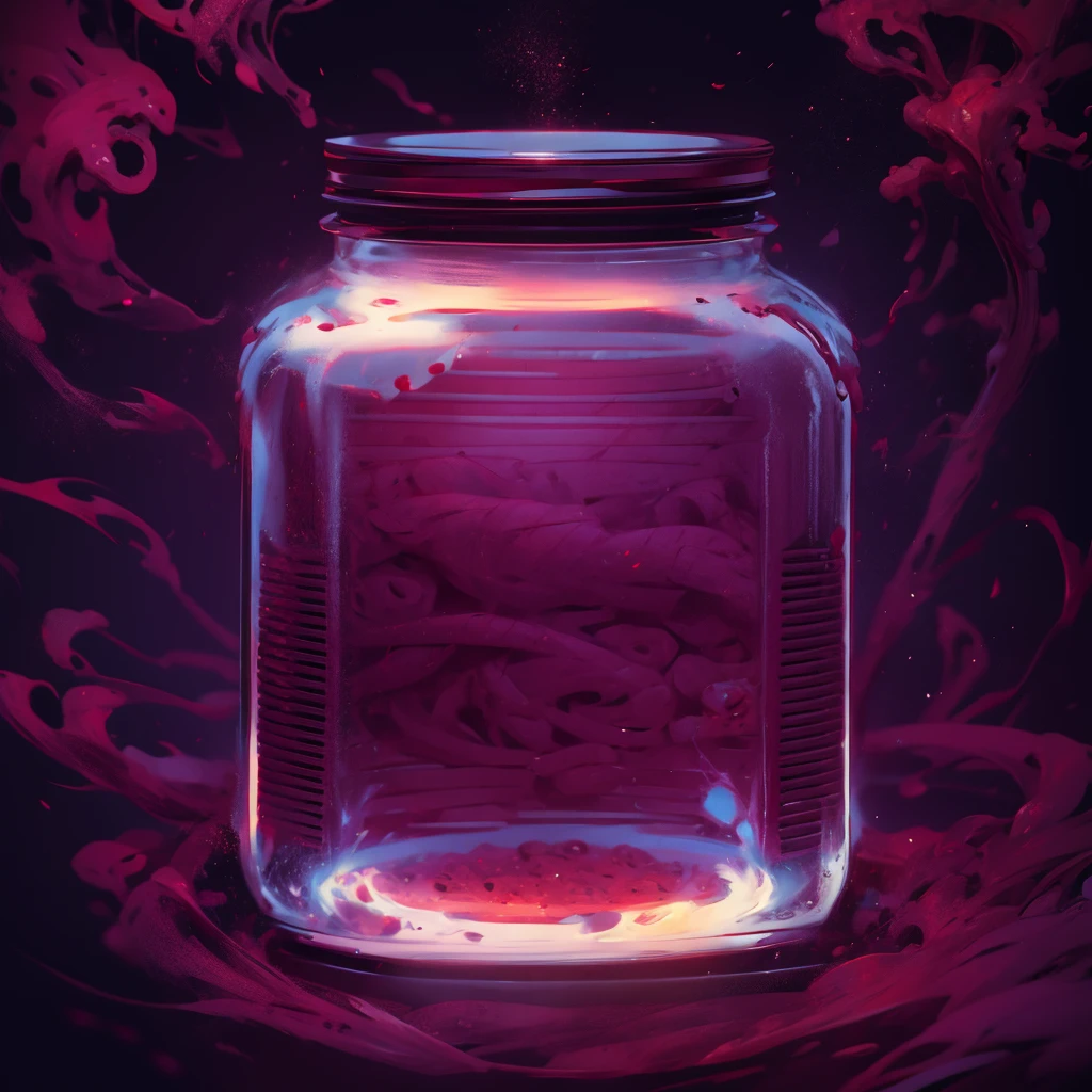 human brain stored in jarr, blood,