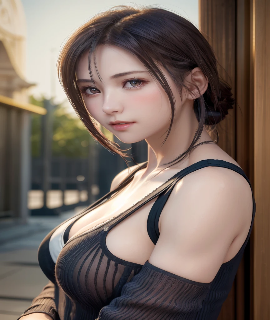 (8K, Photorealistic, Raw photo, of the highest quality: 1.3), (1girl in), Super beautiful, (Realistic face), (boyish, Silver Color Berry Shorthair), Beautiful , Glare that captivates the viewer, Beautiful expression, Beautiful breasts, (Realistic skin), Be...