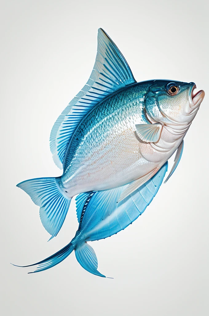 Fish, digital art, masterpiece, white backgroun, no background, , semi-realistic,