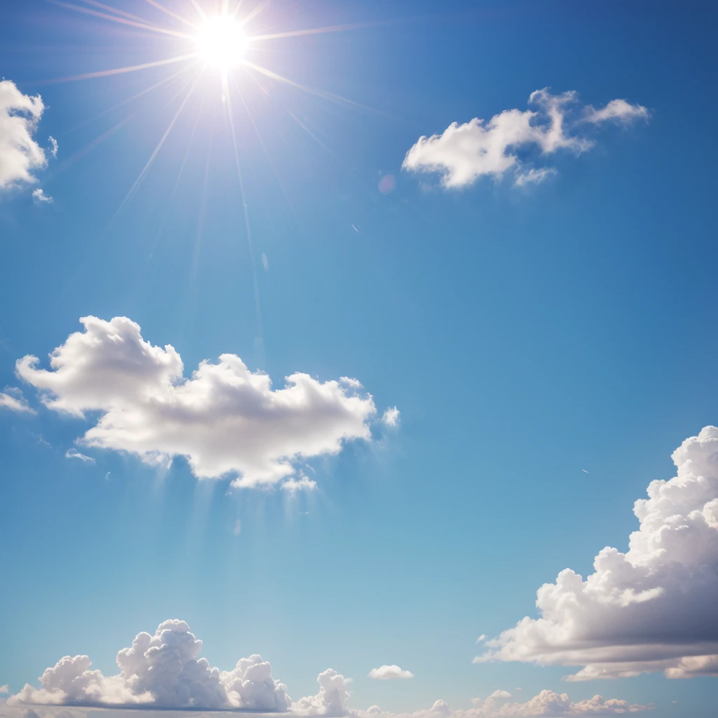 A blue sky with a sun and gradient background