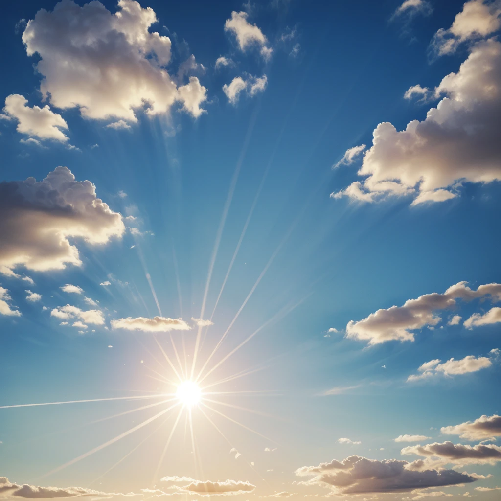 A blue sky with a sun and gradient background