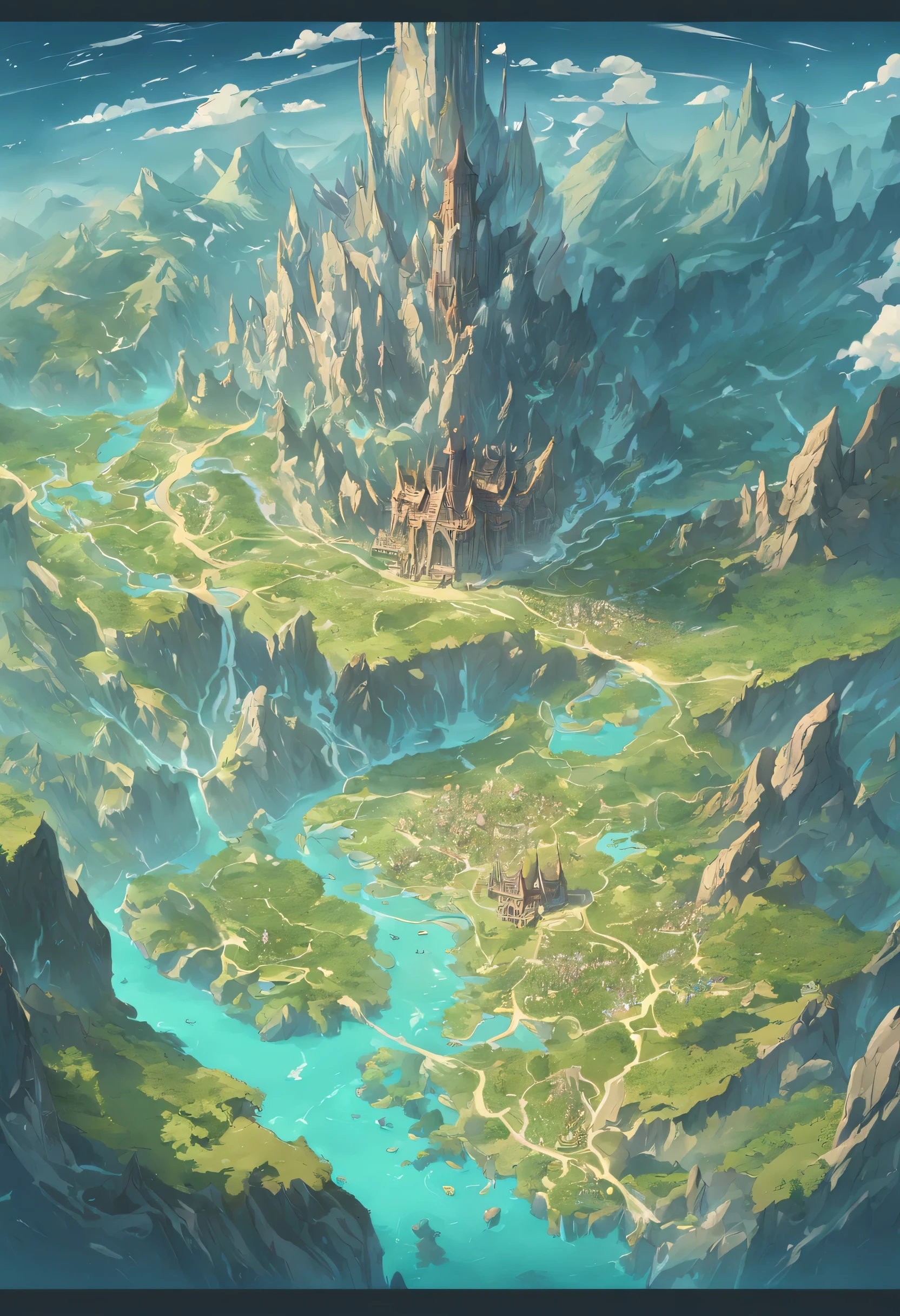 steam workshop maps, game map, hyrule, Ancient Fantasy Area Map, very detailed map,Detailed map, height map,Map、map of another world、kingdom map、adventure in another world、mountains and rivers、k hd、meticulous、Floor plan、giant