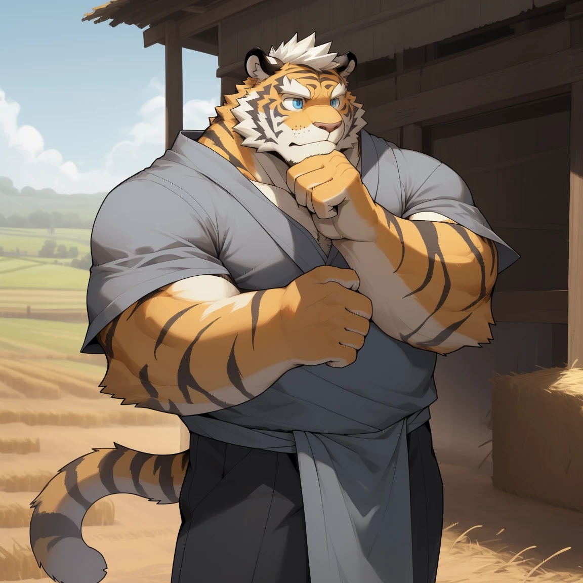 Very detailed,Highest quality,Ultra-high resolution,Realistic,16K,masterpiece,The perfect solution,Absurd,break,Browsing Caution,(Complete Anatomy),(Small with beautiful thin and tight fores(hairy testicles)(fl),break,((whole body)),((Fat middle-aged tiger man)),((Monk)),break,(Detailede:1.3),(Detailed body),(Detailed penis:1.4),(Detailed testi1.4)(Beautiful Hands:ailed fingers:1.2),(Beautiful black nails down to the last detail:1.2),(Detailed eyes:1.1),(Beautiful Eyes:1.1),Arm details,Leg Details,Beautiful feet,break,Muscular,Chubby,Body hair,((Hairy skin)),fluffy,pubic hair,(White belly:1.3),(Detailed brown nipples:0.8),(Blood vessel:-0.8),(Glowin-0.7),(chest hair:0.5),(Beautifully detailed tail:1.1),break,((Brown eyes)),Beautiful beard,Beautiful ears,(Male face:1.3),(Big Face:0.5),Square jawline,(Male Eyes:1.2),(Sharp eyes:0.8),(Big eyes:0.3),Male eyebrows,(Innocent look:0.3),break,night,bamboo forest,Field,