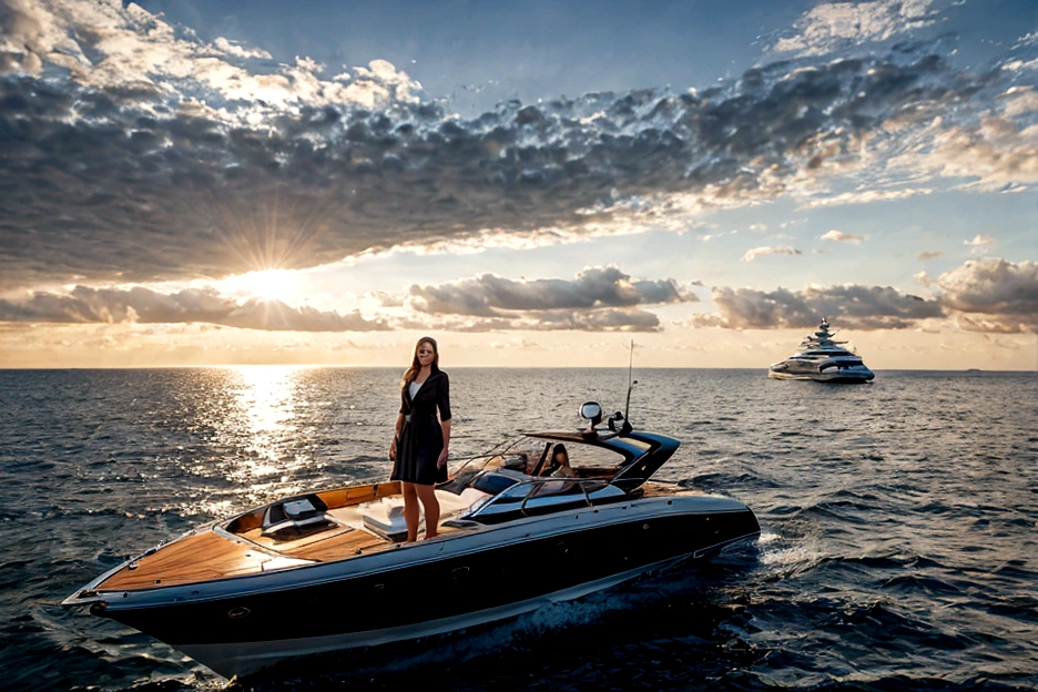 Generate a wallpaper image for mobile with the theme of luxury, money, beautiful women, mansions, travel, ships, yachts, and jets.