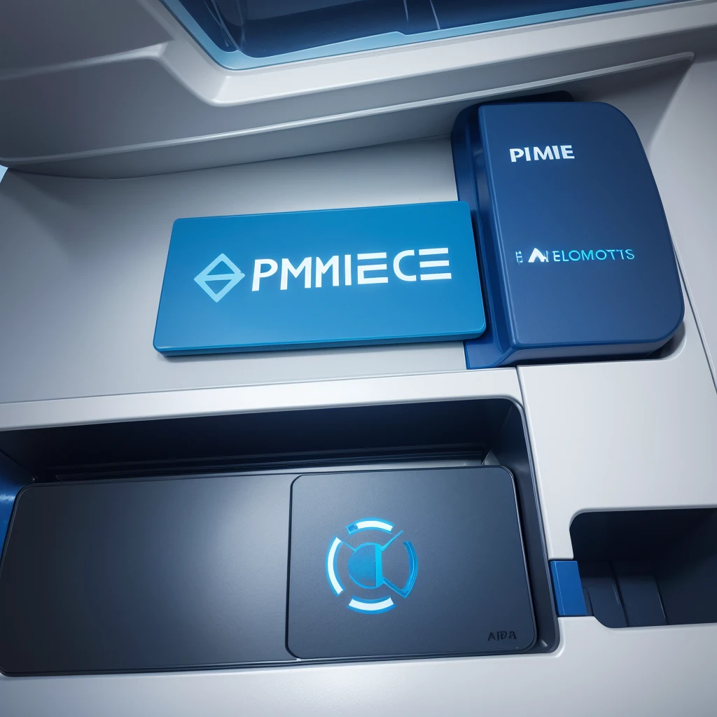 create a logo with blue and white colors with the name "prime electronics"
