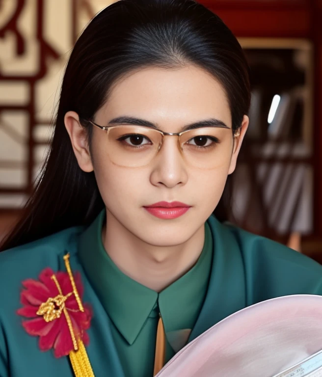 Araffe was dressed in a red and gold uniform and sunglasses., Order of Akira, According to the style of paying homage to the family, Inspiration from Ding Guan Peng, Inspired by Ding Yunpeng, Godfather Khan, emperor, Inspired by Guo Xi, in the style of sifu ปรมาจารย์, Like Andy Lau., in the form of a call price