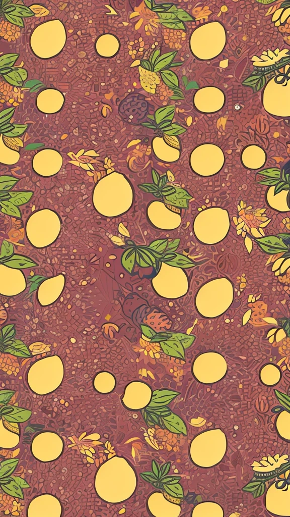 Background with vector icons of fruits, scattered