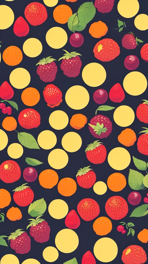 Background with vector icons of fruits, scattered