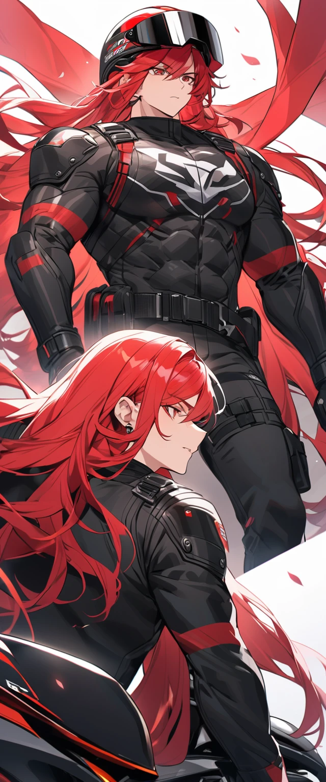 Wearing black and red clothes、red haired woman, Character portraits inspired by Kojima Fumi, pixiv, New line plus, Attractive anime girl, Oppei Cyberpunk, Detailed anime character art, female anime character, Rias Gremory, Biomechanics OPPEIN, Asuka suit under clothes!, Official Character Art, Charming anime girl, Kitagawa Marin Fan Art