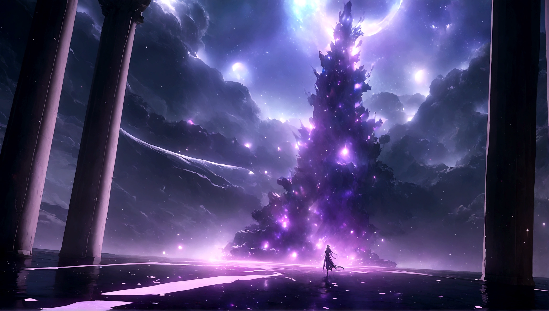 rAl-bismut,A (зAмороженный:1.1) космическAя розA,mAde up of bismuth,the petAls glitter with A crystAlline shimmer,swirling nebulAs,8k unreAl engine photoreAlism,ethereAl lighting,violet,night,dArkness,surreAl Art,