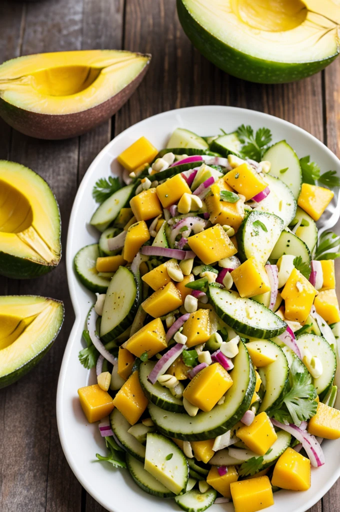Ensalada de mango y pepino
