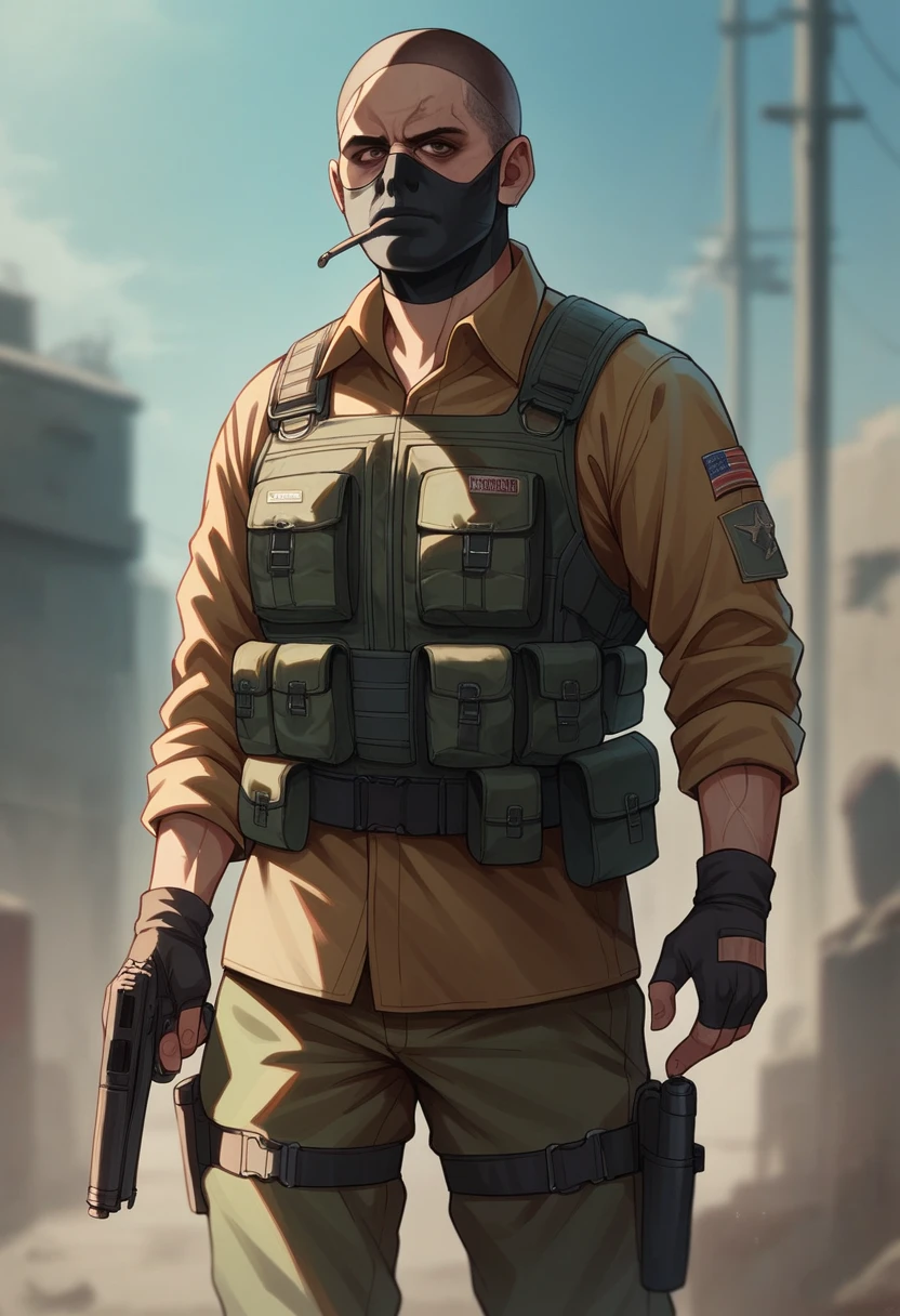 Make a call of duty soldier, negra com o cabelo cacheado