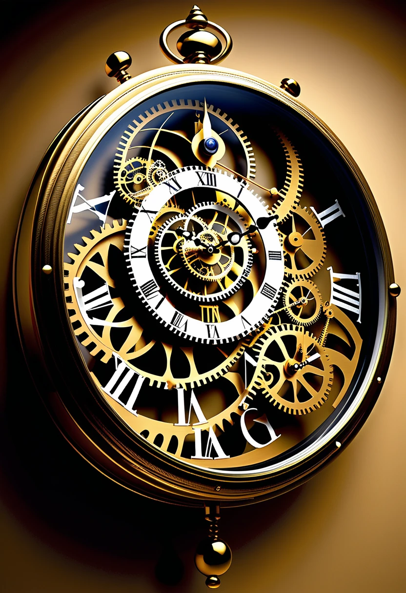 Time Travel Description: A clock with exposed gears and a time spiral, simbolizando a viagem no tempo. Perfect for fans of stories that defy the laws of physics and explore time.