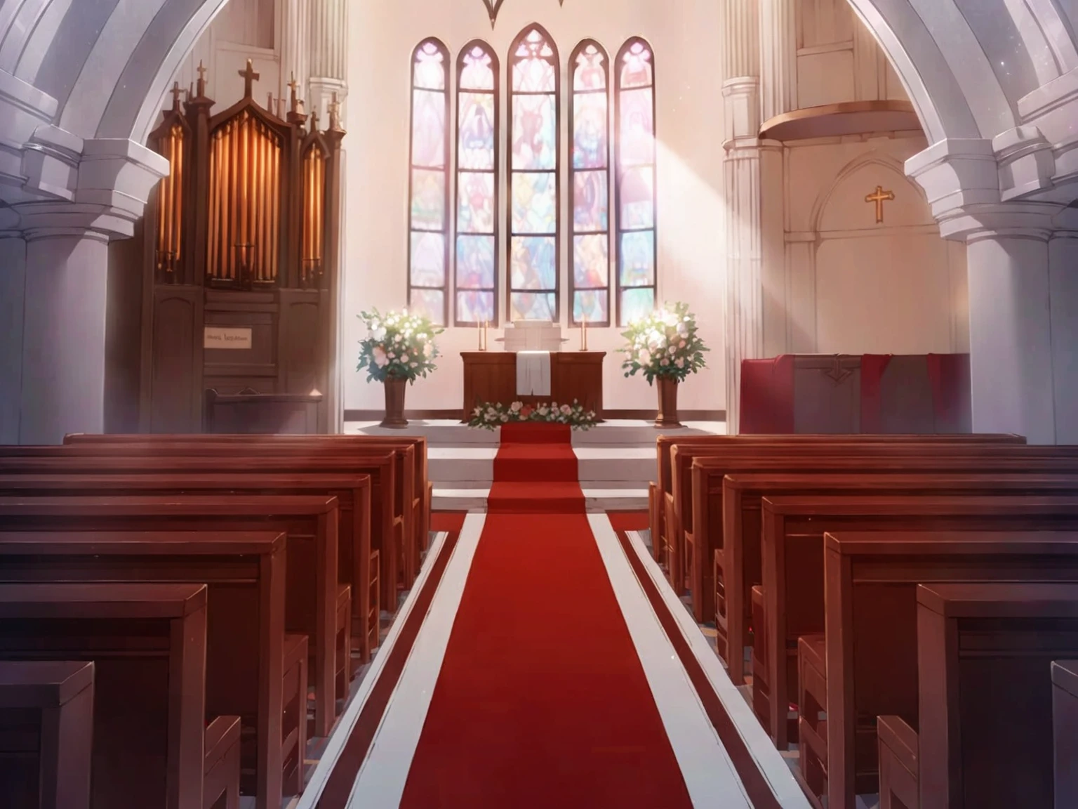 there is a red carpet in the middle of a church, church background, scene set in a church, church background!, scene from church, interior background art, anime background art, in a church. arstation, church interior, ribbon chapel, in church, white church background, in a sanctuary, random background scene, cathedral background, in this church interior, satanic church interior