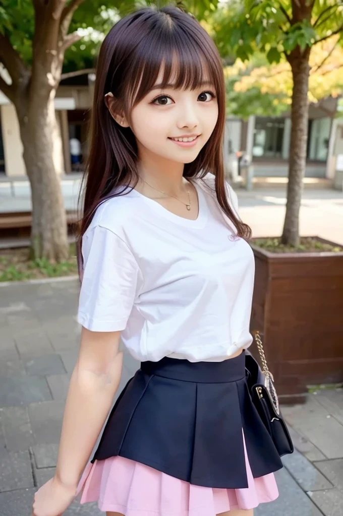 Pink mini skirt、Pink solid mini skirt、cute、high quality、photograph、