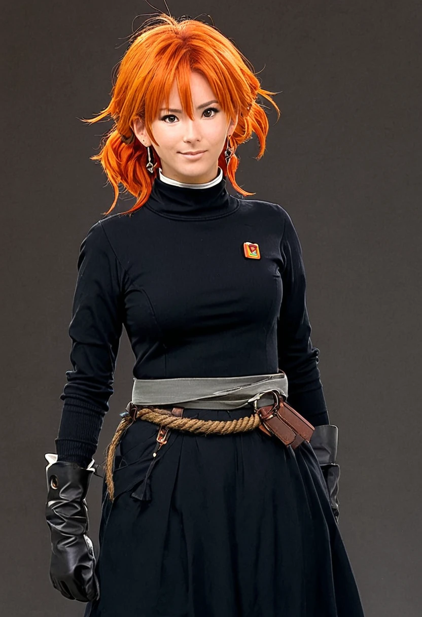 a close up of a woman with a red hair, mereoleona from black clover, inspired by Okumura Masanobu, giorno giovanna, wataru kajika, High quality image, masterpiece, detailed hair texture, detailed skin texture, detailed cloth texture, 8k, add fabric details, ultra detailed skin texture, ultra detailed photo, skin pores, cloth details, high skin details, realistic hair details