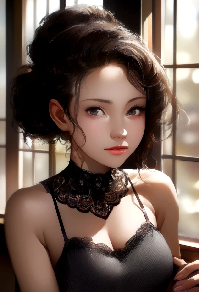 (Wear your hair up to show off your sexy neck and scruff:1.3). (SNFW:1.3) highest quality, Face Focus, Soft Light, Ultra-high resolution, (Realistic:1.4), RAW Photos,
1 Japanese girl, alone, cute, (Beautiful face in every detail, (),(High resolution detail of human skin texture),
indoor, ((Ultra-thin knit camisole dress)) Beautiful breasts Wearing an apron
(Portraiture) High-definition focus on the eyes smile See-through bangs 17 years old Old Coffee Shop The background is the protagonist Wide and deep background Old Coffee Shopがテーマです Thin eyebrows Beautiful breasts very cute Beautiful white skin Beautiful Hair (Very stylish and beautiful straight bob hair:1.3) See-through bangsグ