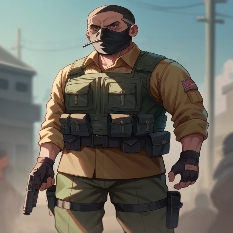 Make a soldier (mulher ) estilo call of duty, negra com o cabelo cacheado (uma mulher negra soldado, com o cabelo cacheado segurando uma arma)