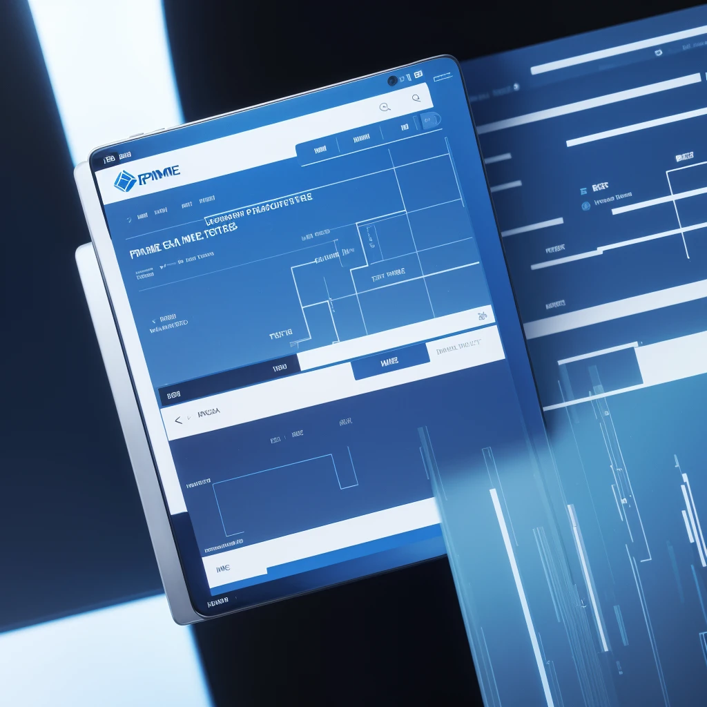 create a logo with the name "prime electronics" using blue and white colors