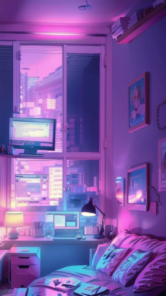 pink theme, style anime, computer, living room, in the computer screen is chart stock night light , (Highly detailed:1.2), (warm light:1.2), masterpiece, ultra realistic,32k, extremely detailed CG unity 8k wallpaper, best quality  (masterpiece,best quality:1.5)