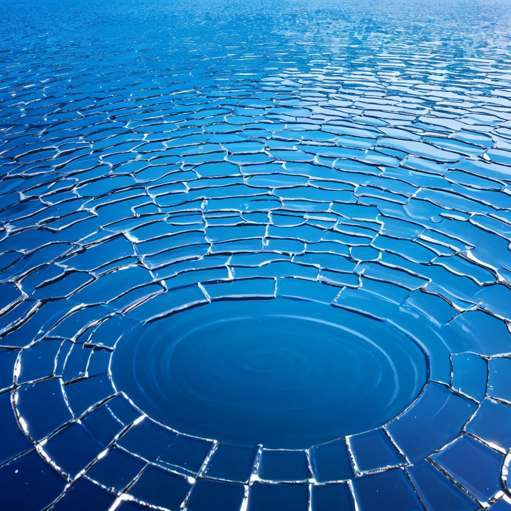 A background made from tiny mirrors with blue mist and ripples