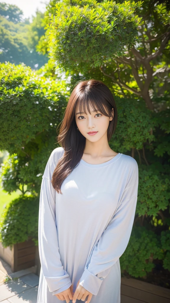 ((highest quality、high resolution、High resolution、High definition、masterpiece、8K:1.2))、One Woman、19-year-old Japanese woman、Beautiful woman、Casual clothing、Outdoors、Outdoors on a sunny day、(RAW Photos、Photos like the real thing、Ultra-realistic:1.2)