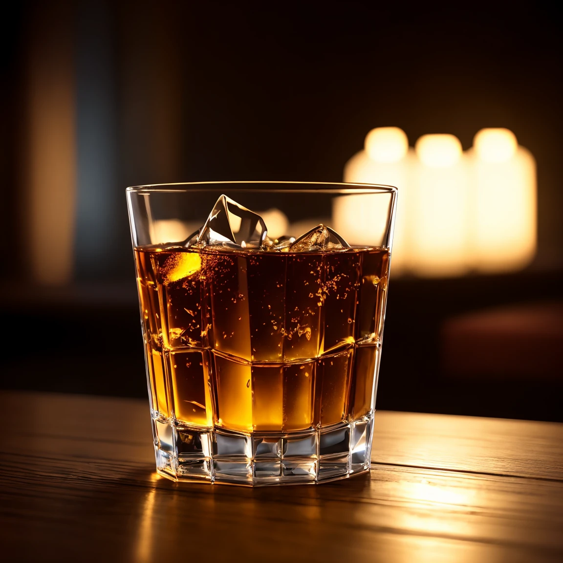 Glass of whiskey, translucent liquid, round ice, bubbles, bar counter, stylish indoor lighting, high detail, very humid humidity, high intensity, wet watermark, excessive detail, surrealism, soft light, studio lighting, diffused soft light, shallow depth of field, sharp focus, blur effect, light tracking, sub-surface scattering, complex soft light, diffuse soft light, highly detailed glass reflections, ultrathin (ultra-thin), ultra-thin) (thin, super detailed), cinematic, surrealism, hardware, top quality, super high resolution (photorealistic: 1. 4), high resolution, detail, raw photos, sharp reproduction, 4 kodak portra 400 stock camera, f1.6 lens, realistic textures, spectacular lighting, not real engine, popular at art stations, cinema up to 800