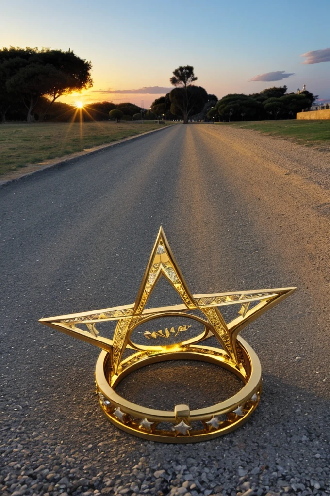 Letrero con letras doradas, "ESTRELLAS DE LA ALAMEDA" con una corona de diamantes
