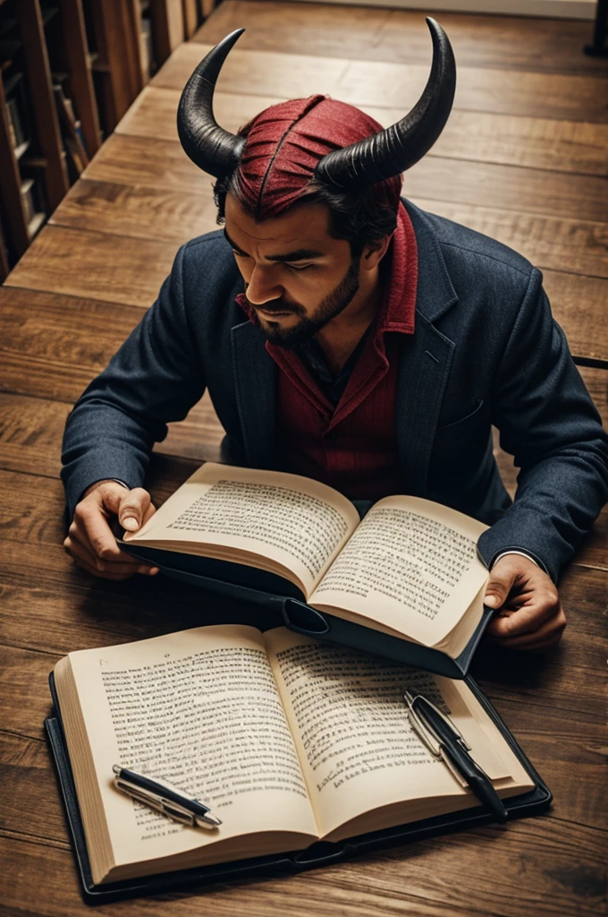 Devil writing book