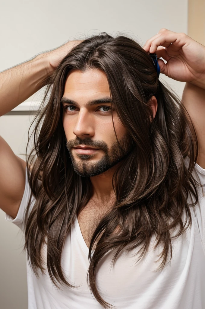 A guy with silky hair uses hair band for 3months and results of using hair band