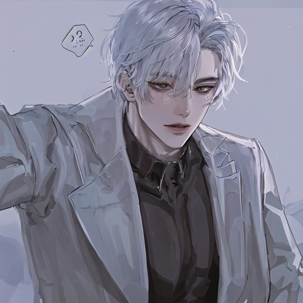 1boy, portrait, Handsome young man with good looks, bad boy, sexy, white hair, obscene face, very handsome, 25 years old, white skin.
