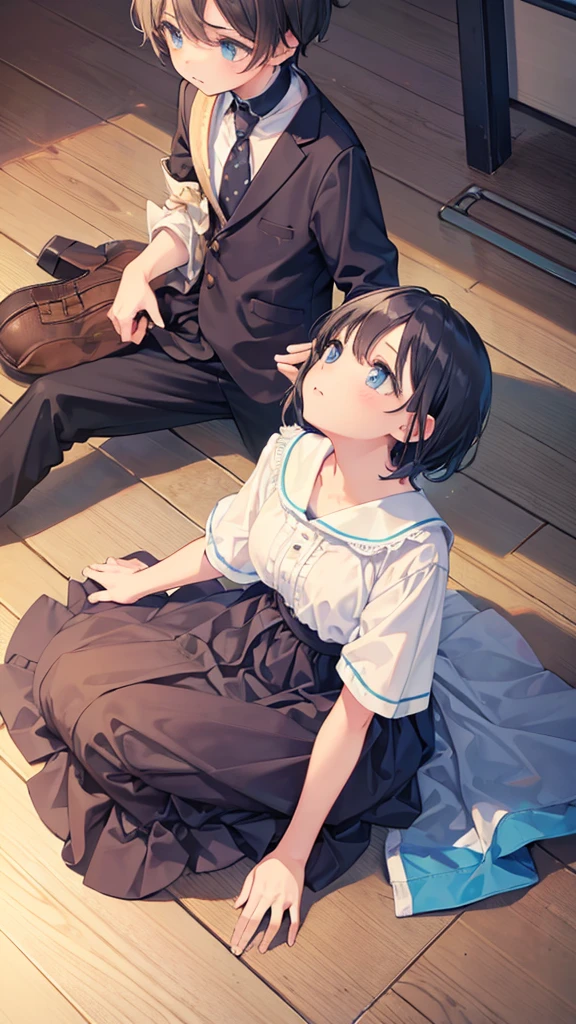 (I look up at the girls from the ground)、((A girl steps on a boy&#39;s penis with her foot and makes him ejaculate))、((A seductive wicked smile)), Yui、low length、(thin)、(((5 years old girl)))、(Bright white skin), (((child girl)))、Brown Hair、Messy hairstyle、(Forehead)、、Grey Eyes、Squint your eyes、white Cropped tank top、(covered nipples), ((Angle from below:1.5)), ((Black tight mini skirt))、belly button、(Thighs), White panties, ??????、(garter belt)、((foot)), (Angle from the bottom of the girl), ((Girl squeezes me with her crotch))、Lift your legs a little、((Foot on penis)), In the classroom of an elementary school, ((girl is stomping boys ?????)), 1boy is masochistic, boy is lying, (?????), The boy is exposing his ??????、((eject ???)), ((???????))、