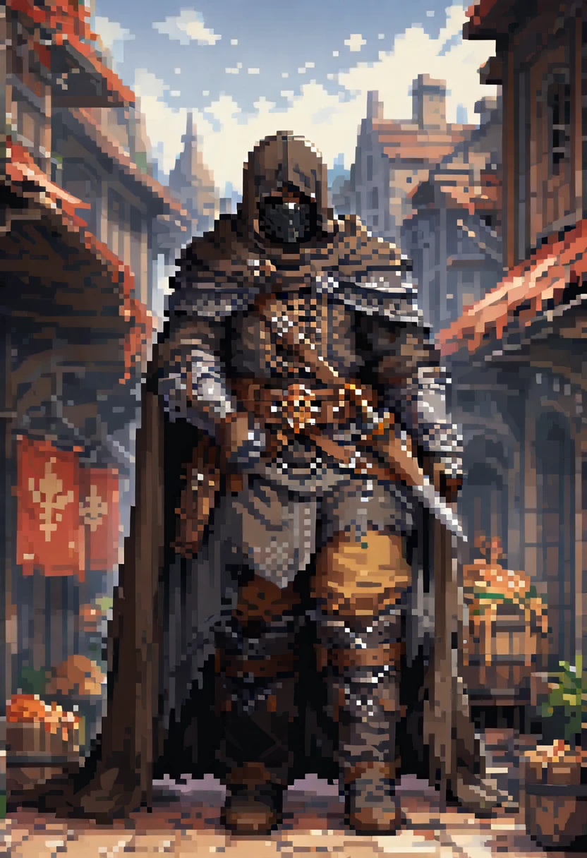 128x128 pixel art style, medieval bandit, generic fantasy bandit, carriage gankers, male, daggers,