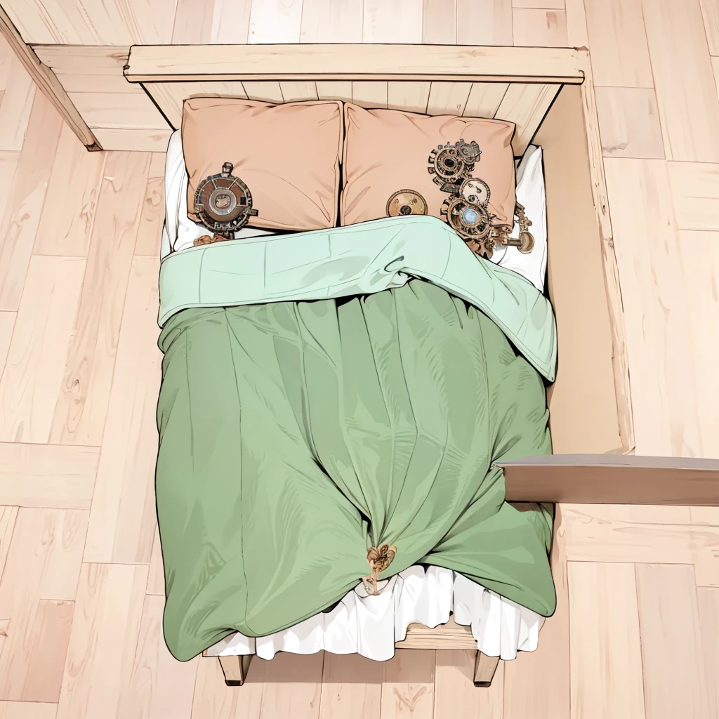 steampunk,Fantastic,Wood Grain Floor,Double bed,4k,8k,highest quality