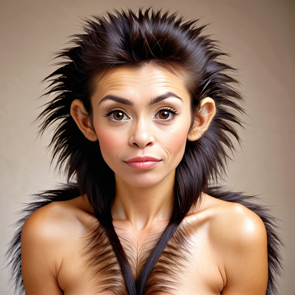 hairy woman like a monkey