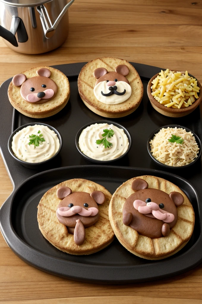 3 petits cochons cuisiniers moustachus