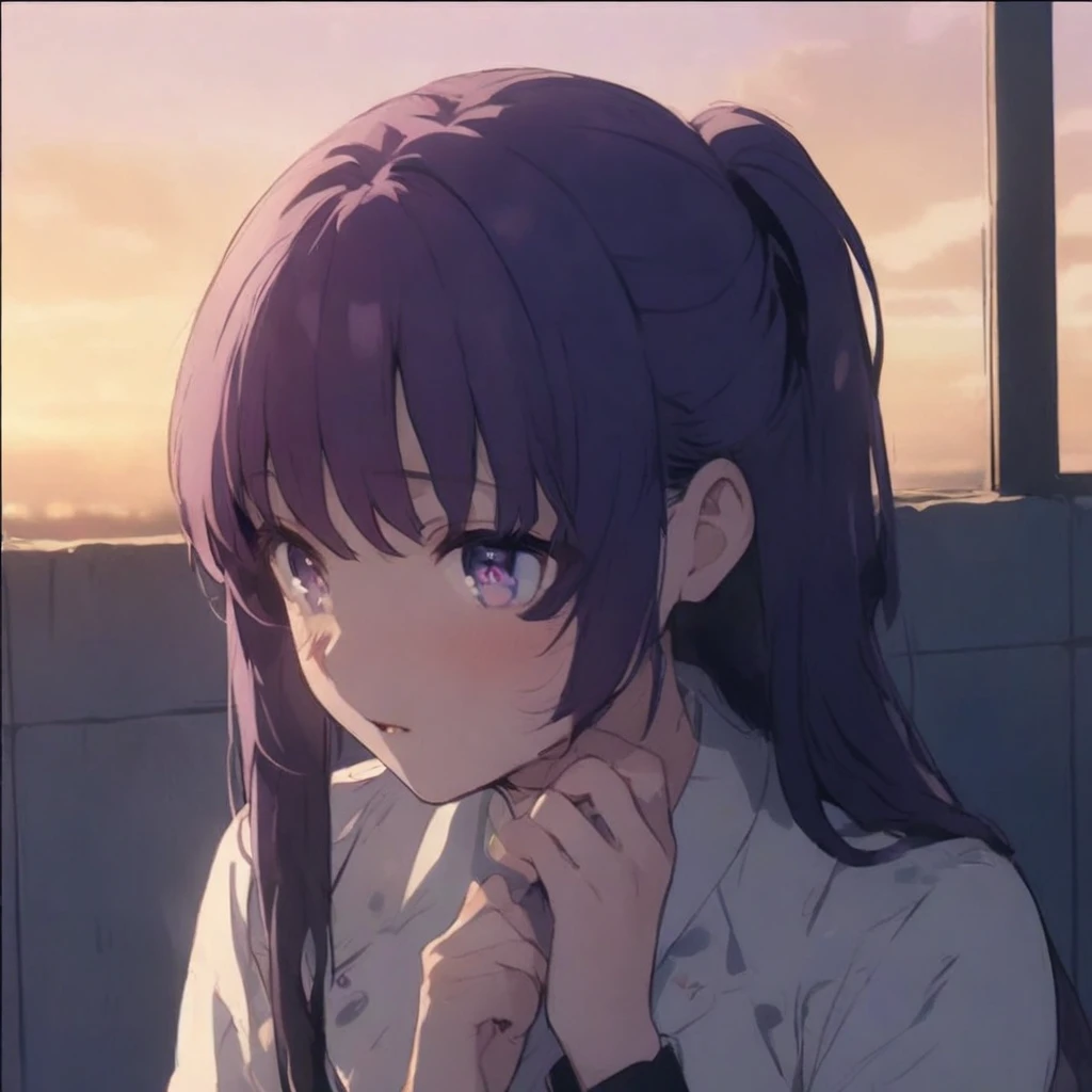 ((Purple hair)), ((same character)), ((anime chini eyes))