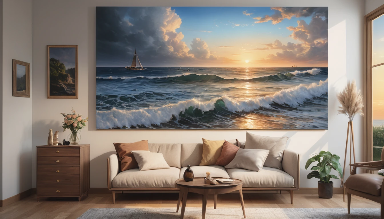 Auclair Cobalt,sunset,Flowers,(Highly detailed CG unit 8k wallpaper), The most beautiful works of art in the world, Professional majestic oil painting, Complex, High detail, Sharp focus, dramatic, The art of photorealism painting,