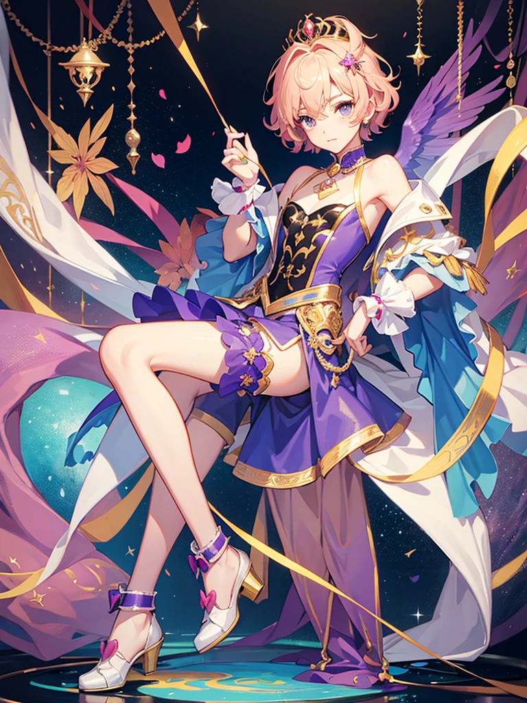 Prince, femboy, short hair, shorts,prince clothes, full body, mimi